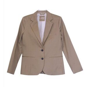 NWT Khaki Cotton Blend Jacket M Blazer Neutral Minimalist Preppy Old Money